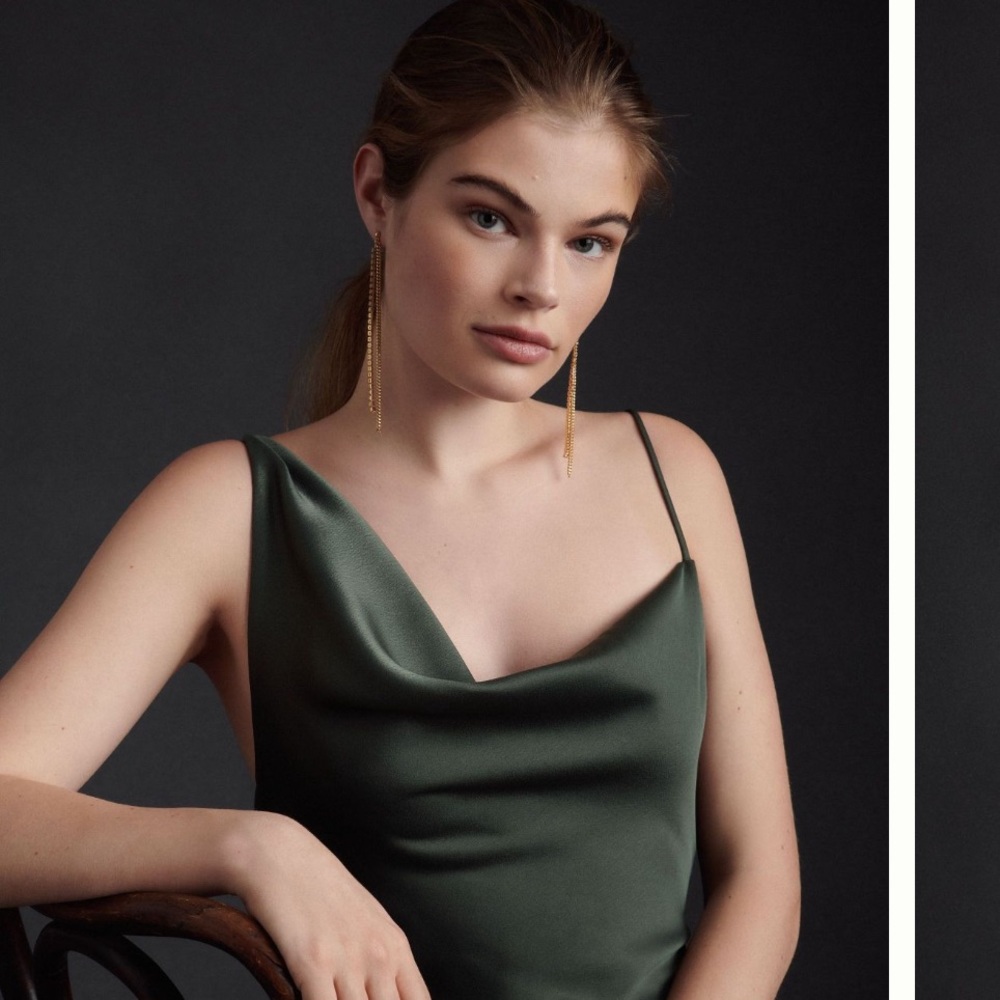 BHLDN August Satin Dress green